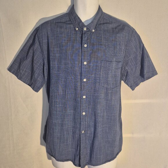 Club Room button-front Cotton shirt Blue/white blend in size XL - Picture 1 of 16